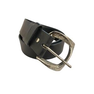Silpada Black Leather Belt Size S
